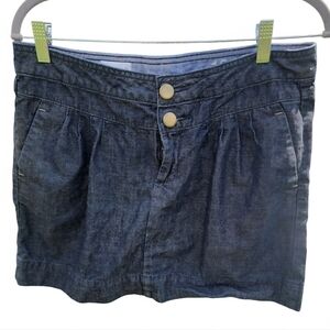 Women’s Gap Blue Dark Wash Gap 1969 Denim Pleated Front Mini Skirt Size 8 Preppy